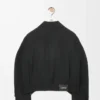 Giacca con cintura in lana Nero