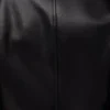 Giacca con cintura in pelle di agnello nappa nera Giacca con cintura in pelle di agnello nappa nera