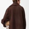 Giacca con fiocco in pelle scamosciata di capra Marrone