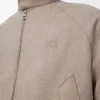 Giacca con zip in lana e cashmere Melange beige