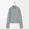 Giacca con zip in lana Grigio chiaro