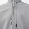 Giacca con zip in pelle scamosciata di agnello grigio chiaro