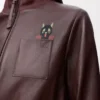 Giacca corta in pelle di agnello nappa marrone Giacca corta in pelle di agnello nappa marrone