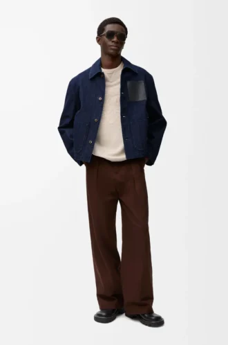 Giacca da lavoro in denim blu indaco
