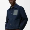 Giacca da lavoro in denim blu indaco
