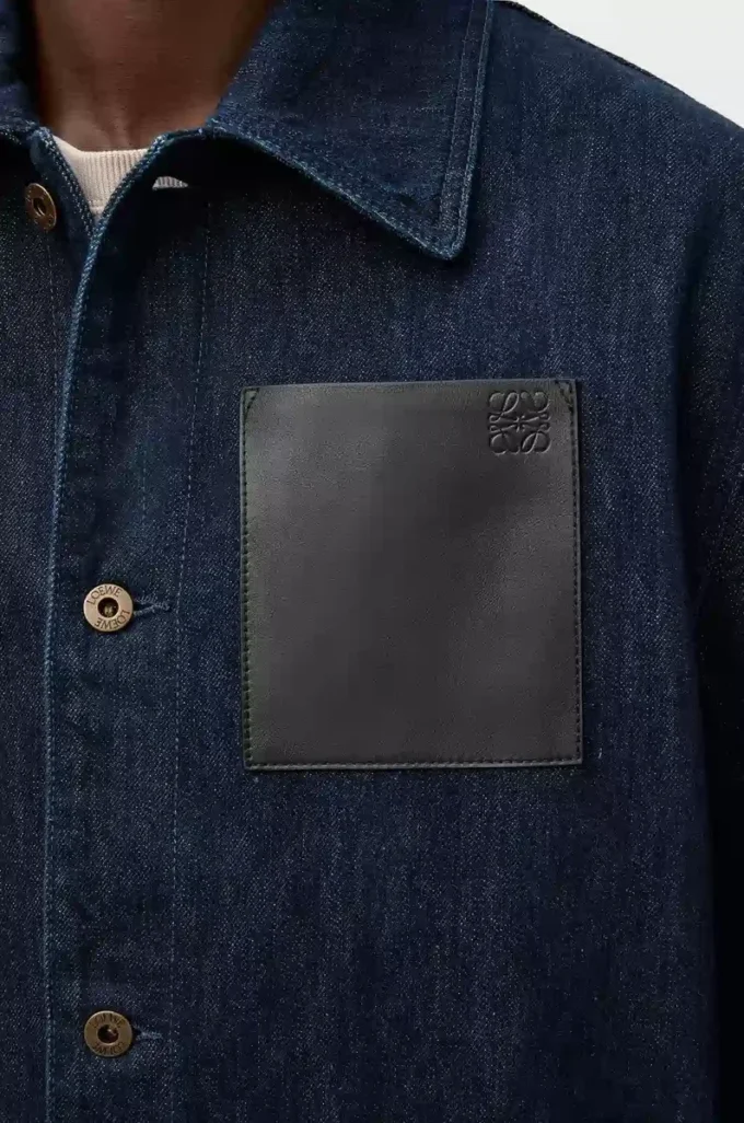 Giacca da lavoro in denim blu indaco
