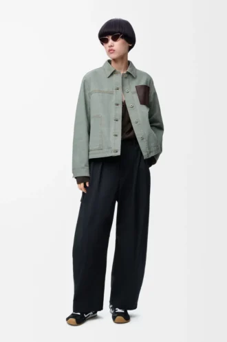 Giacca da lavoro in denim Verde kaki