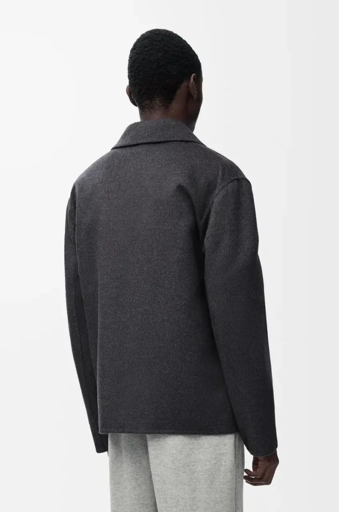 Giacca da lavoro in lana e cashmere Charcoal Melange