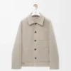 Giacca da lavoro in lana e cashmere Melange beige chiaro