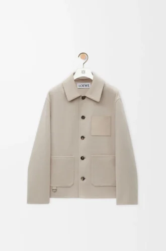 Giacca da lavoro in lana e cashmere Melange beige chiaro