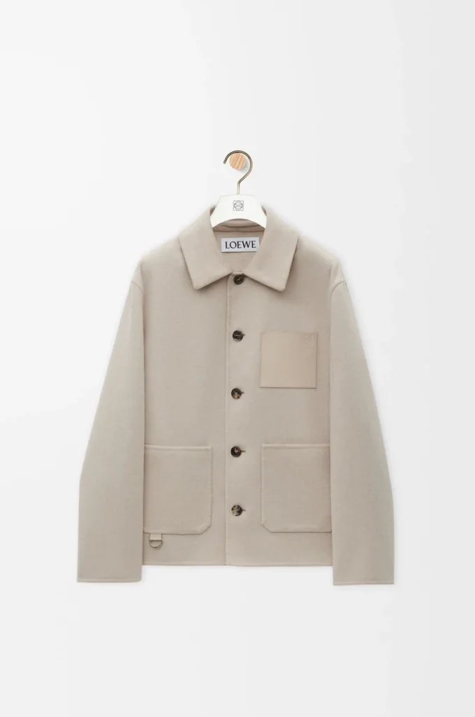 Giacca da lavoro in lana e cashmere Melange beige chiaro