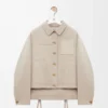 Giacca da lavoro in lana e cashmere Melange beige chiaro