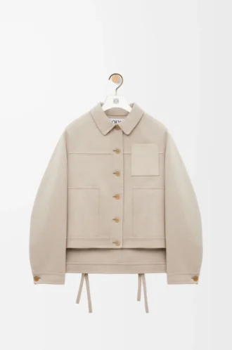 Giacca da lavoro in lana e cashmere Melange beige chiaro