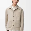 Giacca da lavoro in lana e cashmere Melange beige chiaro