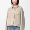 Giacca da lavoro in lana e cashmere Melange beige chiaro