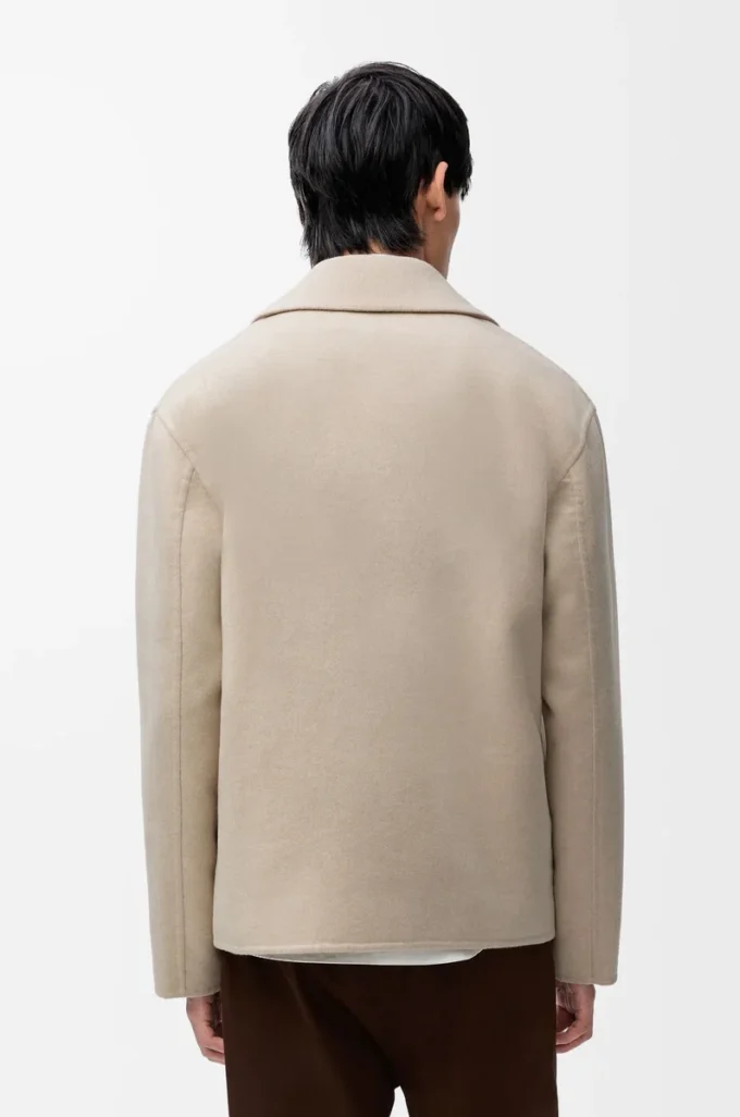 Giacca da lavoro in lana e cashmere Melange beige chiaro