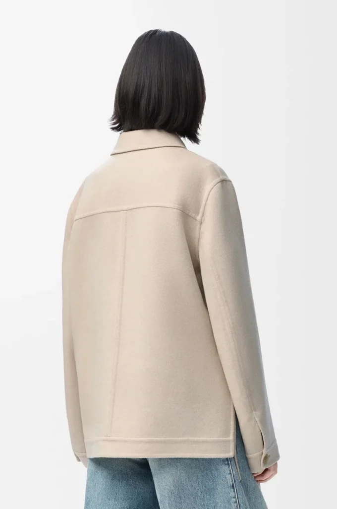 Giacca da lavoro in lana e cashmere Melange beige chiaro