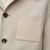 Giacca da lavoro in lana e cashmere Melange beige chiaro