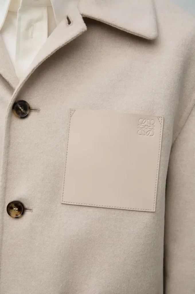 Giacca da lavoro in lana e cashmere Melange beige chiaro