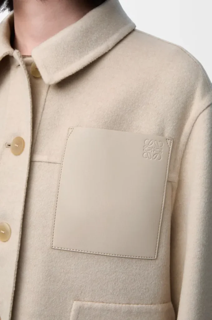 Giacca da lavoro in lana e cashmere Melange beige chiaro