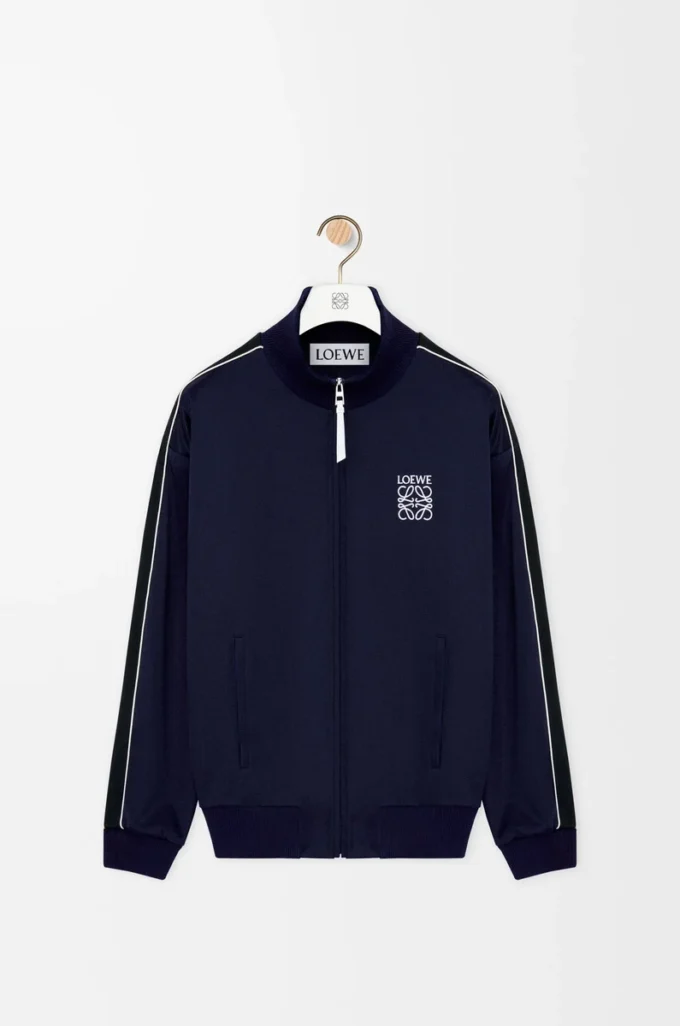 Giacca da tuta in jersey tecnico blu navy scuro