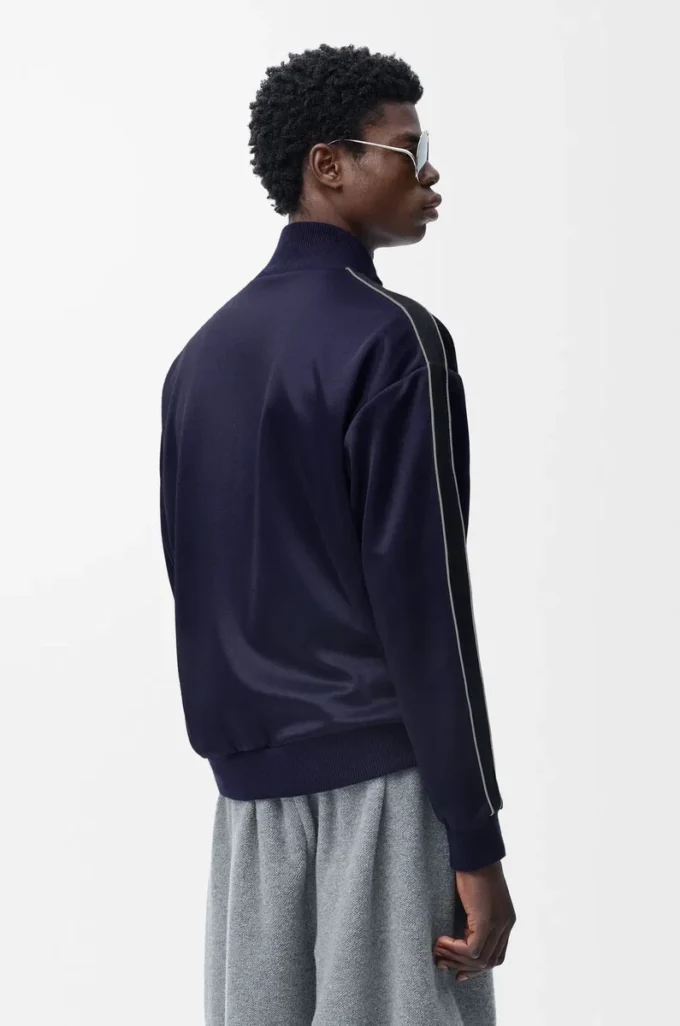 Giacca da tuta in jersey tecnico blu navy scuro