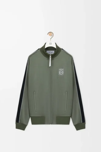 Giacca da tuta in jersey tecnico verde kaki