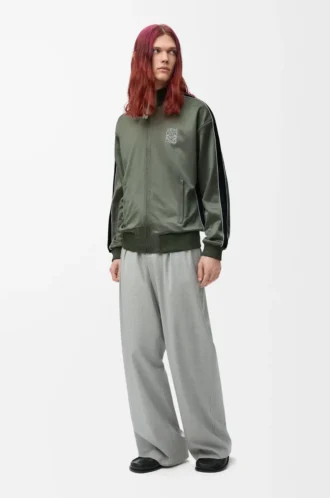 Giacca da tuta in jersey tecnico verde kaki