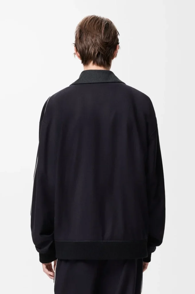 Giacca da tuta in lana blu navy/grigio