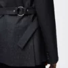 Giacca drappeggiata in lana grigio scuro Giacca drappeggiata in lana grigio scuro