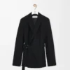 Giacca drappeggiata in lana Nero Giacca drappeggiata in lana Nero