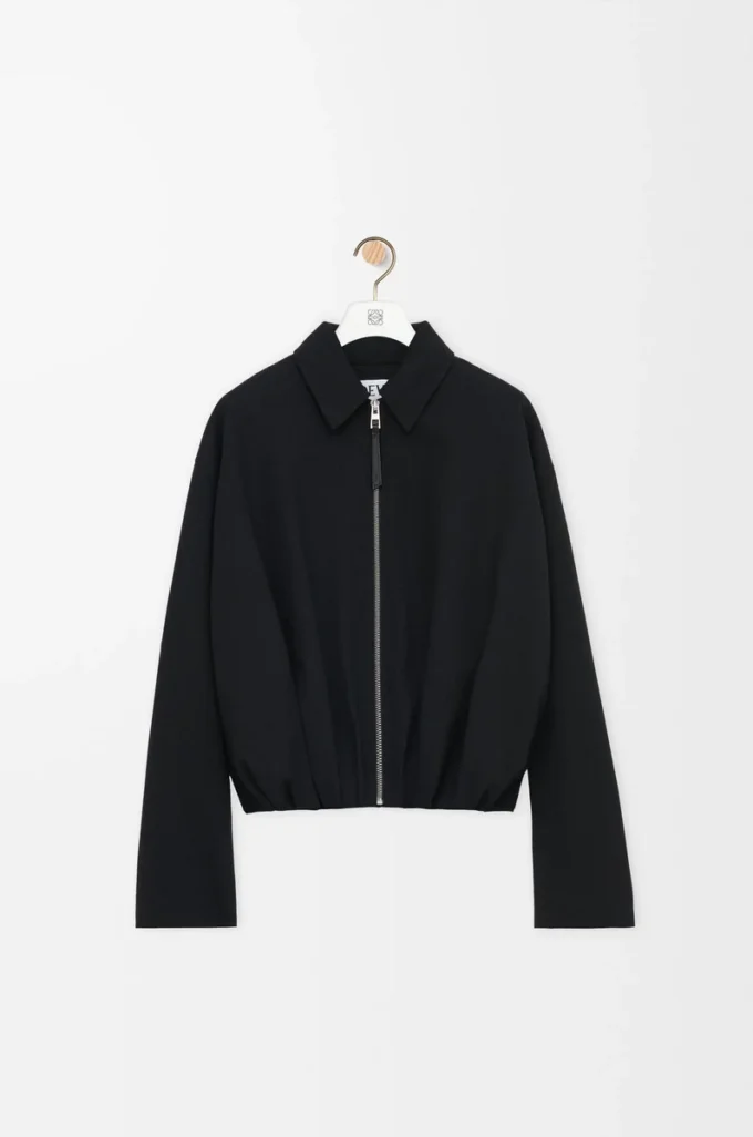 Giacca drappeggiata in lana Nero Giacca drappeggiata in lana Nero