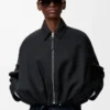 Giacca drappeggiata in lana Nero Giacca drappeggiata in lana Nero