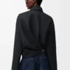 Giacca drappeggiata in lana Nero Giacca drappeggiata in lana Nero