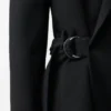 Giacca drappeggiata in lana Nero Giacca drappeggiata in lana Nero