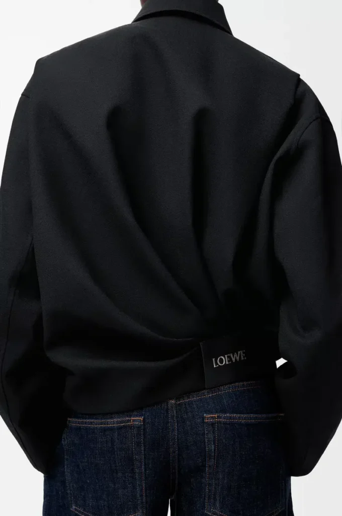 Giacca drappeggiata in lana Nero Giacca drappeggiata in lana Nero