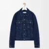 Giacca ibrida in denim e pelle di vitello nappa Raw Denim