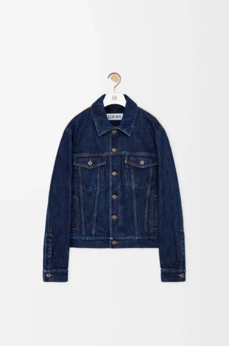 Giacca ibrida in denim e pelle di vitello nappa Raw Denim