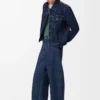 Giacca ibrida in denim e pelle di vitello nappa Raw Denim