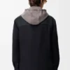 Giacca ibrida in lana blu navy/grigio