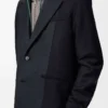 Giacca ibrida in lana blu navy/grigio