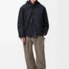 Giacca imbottita in cotone tecnico blu navy