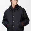 Giacca imbottita in cotone tecnico blu navy