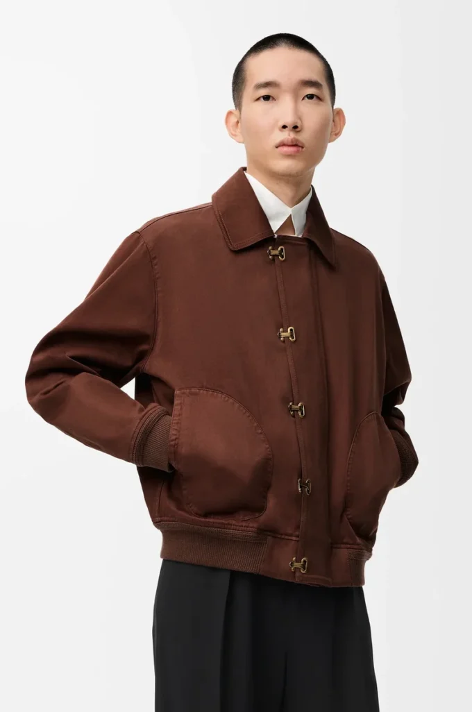 Giacca in cotone Marrone/Marrone scuro Giacca in cotone Marrone/Marrone scuro
