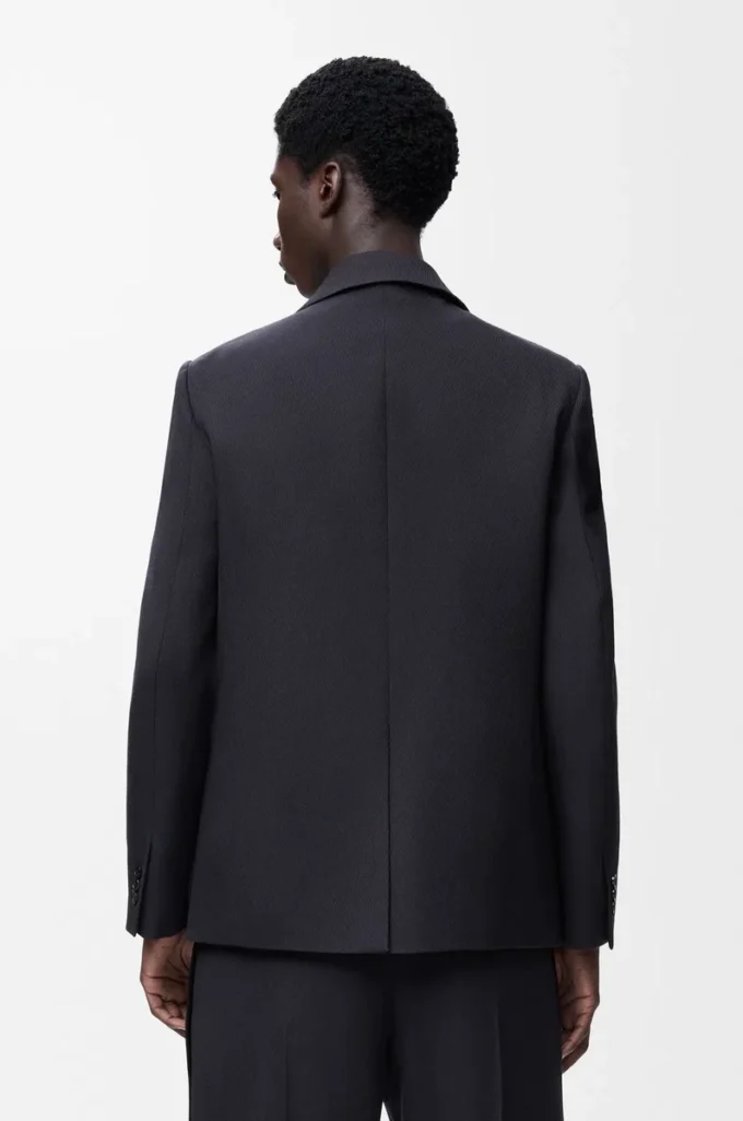 Giacca in lana blu navy scuro Giacca in lana blu navy scuro