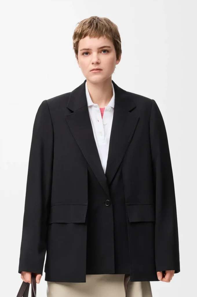 Giacca in lana Nero