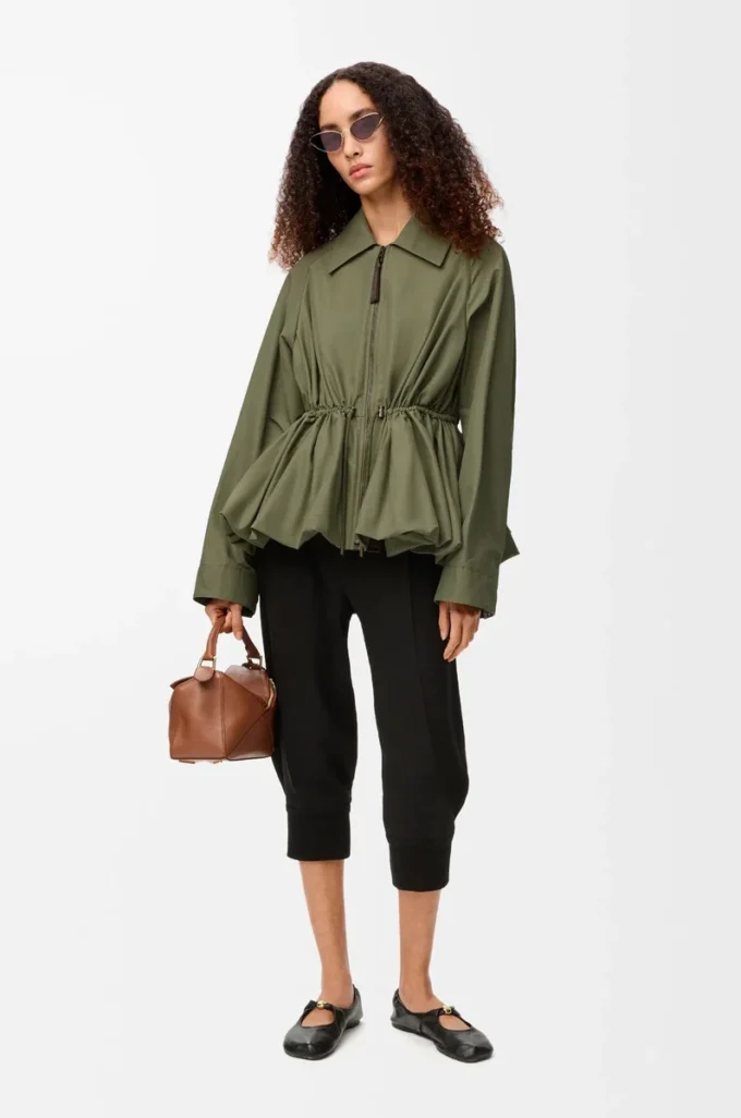 Giacca in misto cotone Verde kaki Giacca in misto cotone Verde kaki
