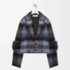 Giacca in misto mohair e lana Blu/Multicolore