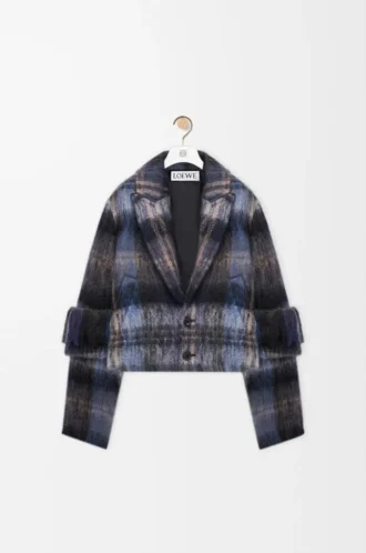 Giacca in misto mohair e lana Blu/Multicolore
