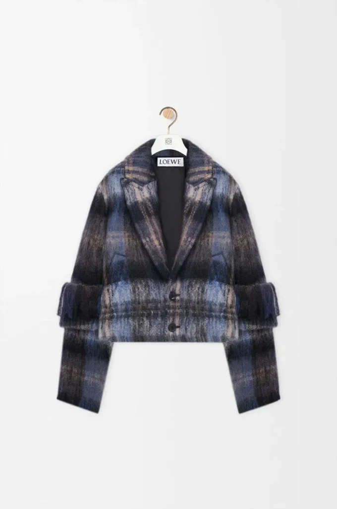 Giacca in misto mohair e lana Blu/Multicolore